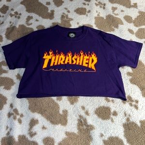 Purple, Thrasher, crop top, size medium